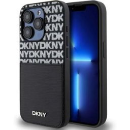 Dkny Coque De Téléphone Pu Leather Repeat Pattern Card Pocket Iphone 14 Pro Max Black One Size unisex