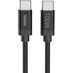 Hama Câble Usb-c En Tissu 2.0 480 Mbt/s 3 M 100w Black One Size unisex