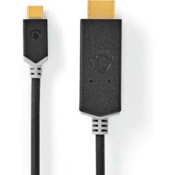 Nedis Ccbw64655at20 Câble Adaptateur Usb-c Vers Hdmi Usb 3.2 Gen 1 4k Plaqué Or 2 M 60hz Anthracite One Size unisex