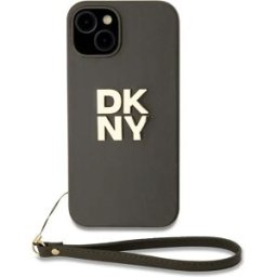 Dkny Coque De Téléphone Pu Leather Stack Logo Wrist Strap Iphone 14 Brown One Size unisex