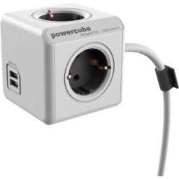 Designnest Powercube Extended Usb Type F 3 M White / Grey One Size unisex