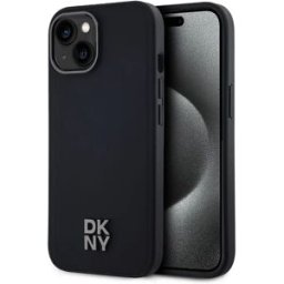 Dkny Coque De Téléphone Pu Leather Stack Logo Magsafe Iphone 15 Black One Size unisex
