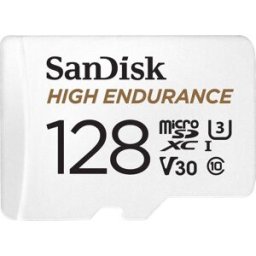 SanDisk High Endurance Monitoring Carte microSDXC 128 GB Class 10, UHS-I, UHS-Class 3, v30 Video Speed Class avec adaptateur SD