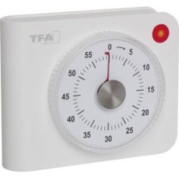 TFA Dostmann Elektronischer Timer Minuteur blanc analogique