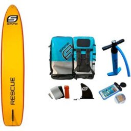 Safe Waterman Ensemble De Paddle Surf Gonflable Trilogy Rescue 10´6´´ Yellow / Red 320 cm unisex