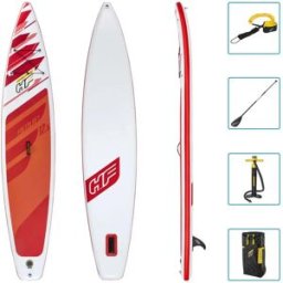 Bestway Ensemble De Paddle Surf Gonflable Hydro-force Fastblast Tech 12´6´´ White / Red 381 cm unisex