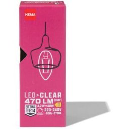 HEMA Ampoule Flamme LED Transparente E14 2,9W 470 Lm Intensité Variable