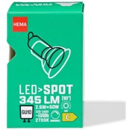 HEMA Led Spot Clear GU10 4.7W 345lm Dim