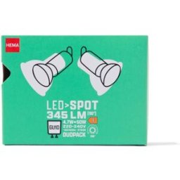 HEMA Led Spot GU10 2,5W 345lm - 2 Pièces