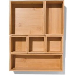 HEMA Organiseur De Tiroir 32,5x25x5 Avec 5 6 Éléments Bambou (marron)