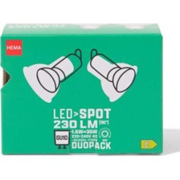 HEMA Spot Led GU10 1,6W 230lm - 2 Pièces