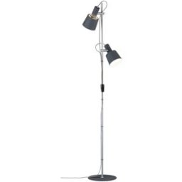 Paulmann Neordic Haldar 79690 Lampe sur pied LED E14 40 W gris foncé, chrome (mat)