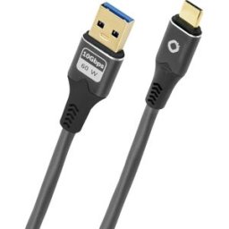 Oehlbach Câble USB USB 3.2 Gen1 USB-C® mâle, USB-A mâle 3 m anthracite contacts dorés D1C9374