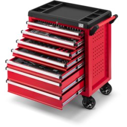 HBM servante à outils garnie 196 pièces, rouge