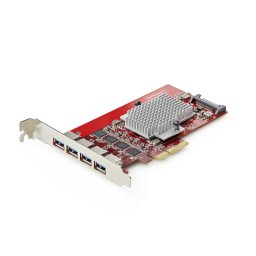 Carte PCIe USB-A à 4 Ports, USB 3.2 10 Gbps, Carte d'Extension PCI Express 3.0, 4 Contrôleurs USB Indépendants, Windows/Linux/ma