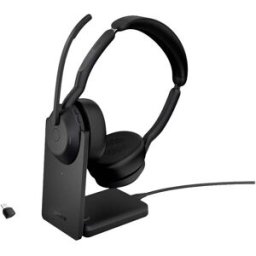 Jabra Evolve2 55 UC Stereo Micro-casque supra-auriculaire Bluetooth Stereo noir Noise Cancelling mise en sourdine du microphone, volume réglable ordinateur