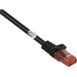 Renkforce RF-5044002 RJ45 Câble réseau, câble patch CAT 6 U/UTP 10.00 m noir sans halogène, avec cliquet dencastrement 1 pc(s)