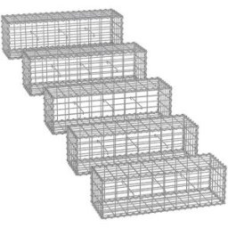 SONGMICS Gabion pour pierre antirouille (Lot de 5), 5 / 100 x 30 x 30 cm