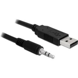 Delock Câble USB USB 2.0 USB-A mâle, Fiche jack 3,5 mm 1.80 m noir 83115