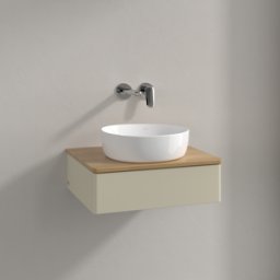 Villeroy und Boch Meuble vasque Villeroy & Boch Antao K07011HJ 60 x 19 x 50 cm, plan vasque couleur chêne miel, laque mate gris soie