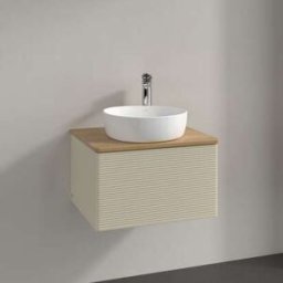 Villeroy und Boch Meuble vasque Villeroy & Boch Antao K29111HJ 60 x 36 x 50 cm, plan vasque couleur chêne miel, laque mate gris soie