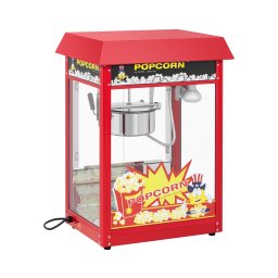 Machine à pop corn - design rétro - 195 °C (sucré) / 235 °C (salé) - rouge - Royal Catering - 5 kg/h