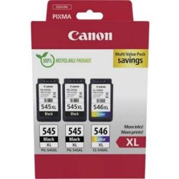 Canon Encre PG-545XL+CL-546XL dorigine paquet de 3 noir, noir, couleur 8286B013