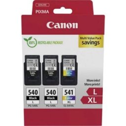 Canon Encre PG-540L+CL-541XL dorigine paquet de 3 noir, noir, couleur 5224B017