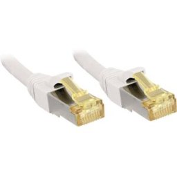 LINDY 47326 RJ45 Câble réseau, câble patch CAT 6a (câble brut CAT 7) S/FTP 5.00 m blanc avec cliquet dencastrement 1 pc(s)