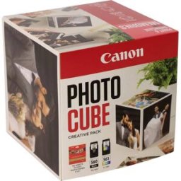 Canon Set de cubes photos PG-560+CL-561 dorigine pack bundle noir, couleur, blanc, rose fluorescent 3713C011