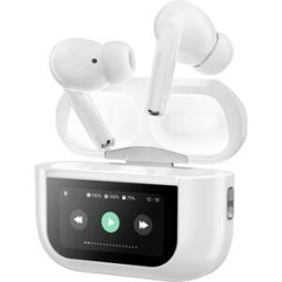 Music Man BT-X72 Oreillette Bluetooth Stereo blanc Noise Cancelling affichage de la charge de la batterie, micro-casque, boîtier de charge, volume réglable,