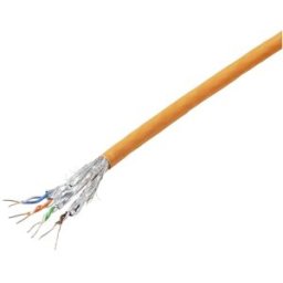 TRU COMPONENTS Câble réseau CAT 6a S/FTP 4 x 2 x 0.24 mm² orange 100 m