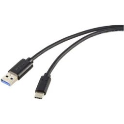 Renkforce Câble USB USB 3.2 Gen2 USB-C® mâle, USB-A mâle 1.00 m noir blindage total RF-5720404