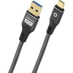 Oehlbach Câble USB USB 3.2 Gen1 USB-C® mâle, USB-A mâle 1 m anthracite contacts dorés D1C9372