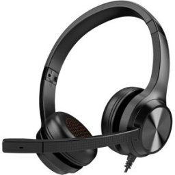 Creative Chat USB, Micro-casque supra-auriculaire filaire Stereo noir volume réglable, mise en sourdine du microphone