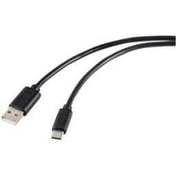 Renkforce Câble USB USB 2.0 USB-C® mâle, USB-A mâle 1.80 m noir blindage total RF-5720398