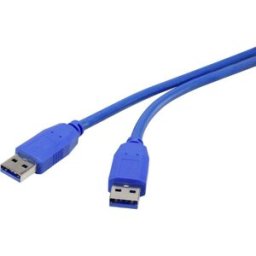 Renkforce Câble USB USB 3.2 Gen1 USB-A mâle, USB-A mâle 1.00 m bleu contacts dorés RF-4369446