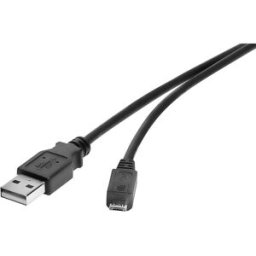 Renkforce Câble USB USB 2.0 USB-A mâle, USB-Micro-B mâle 3.00 m noir contacts dorés RF-4724427