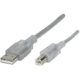Renkforce Câble USB USB 2.0 USB-A mâle, USB-B mâle 5.00 m transparent RF-4538146
