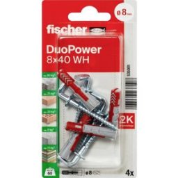 Fischer 535001 DuoPower 8 x 40 WH K NV Set de chevilles 40 mm 8 mm 1 set