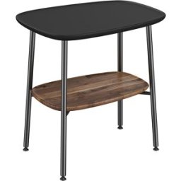 Table d'appoint VitrA Plural 64066 56,5 x 41,5 x 59 cm, étagère en noyer, autoportante, noir mat