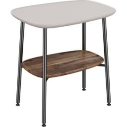 Table d'appoint VitrA Plural 64067 56,5 x 41,5 x 59 cm, étagère en noyer, autoportante, taupe mat