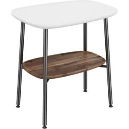 Table d'appoint VitrA Plural 64065 56,5 x 41,5 x 59 cm, étagère en noyer, autoportante, edelweiss