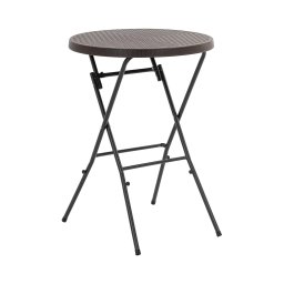 Table de jardin pliante - acier / rotin synthétique - 79 x 79 x 110 cm - 75 kg - intérieur/extérieur - noire