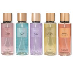 Lot de 5 Brumes Corps 250ml - Amber Romance / Coconut Passion / Love Spell / Aqua Kiss / Velvet Petals