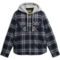 Superdry Chemise à Manches Longues Surplus Navy Window Check L Homme