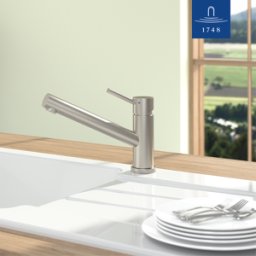 Villeroy und Boch Robinet de cuisine Villeroy & Boch Como Window 925700LC 14,8 l/min, pliable, en acier inoxydable massif