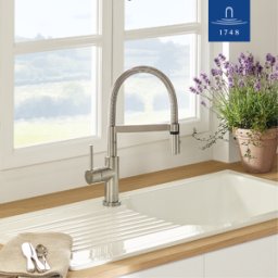 Villeroy und Boch Robinet de cuisine Villeroy et Boch Steel Expert Compact-Window 929900LC 42x220mm, acier inoxydable massif