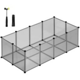 SONGMICS Parc enclos modulable, Gris / 143L x 73l x 46H cm
