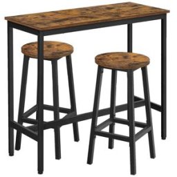 VASAGLE Ensemble de table et tabourets hauts industriel